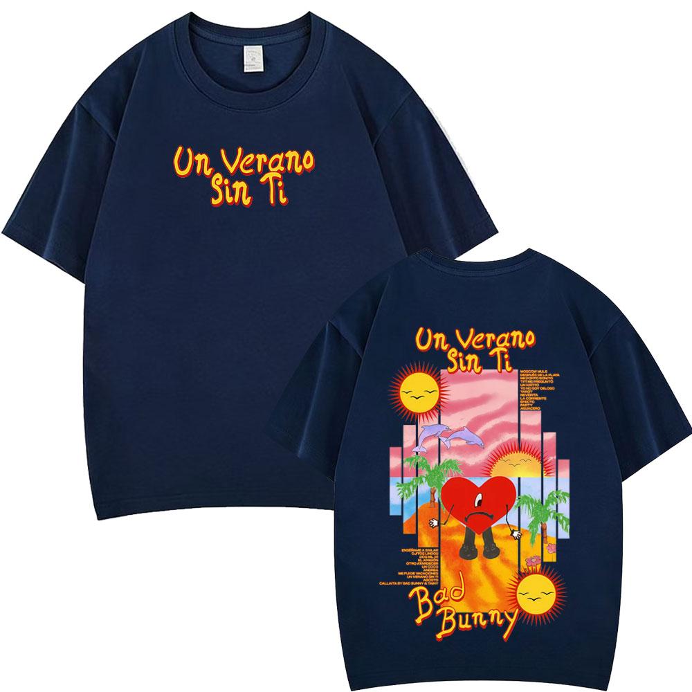 Bad Bunny Un Verano Sin Ti Fashion Printed Tees Men Women Oversized Tshirt Loose Casual Cotton Harajuku Shortsleeved Tshirts