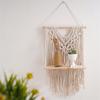Handwoven Shelf Vintage Wall Organizer Bohemian Floating Shelf Home Decorations