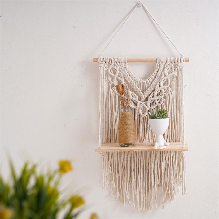 Handwoven Shelf Vintage Wall Organizer Bohemian Floating Shelf Home Decorations