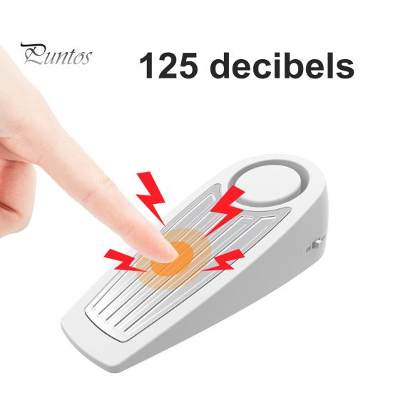 Door Stopper Alarm with Portable Lock 125dB Anti-slip Front Door Protection Rubber Security Door Wedge for Home Travel