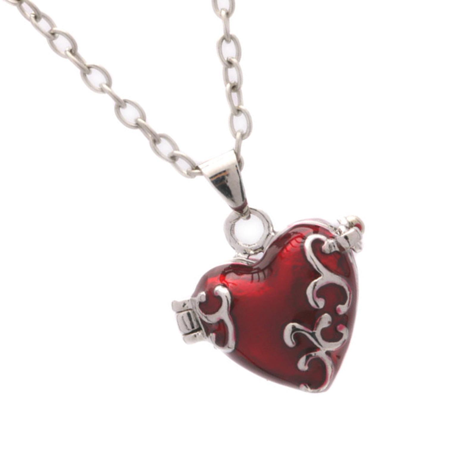 

Винтажное латунное сердце, медальон из смолы, ожерелье с отделением для хранения, регулируемая цепочка для ключиц, аксессуары для женщин красный