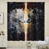 2 pieces of Black and white Wolf printed curtains, pole bag curtains 30*65, bedroom and living room, , home decoration