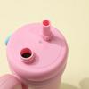 800ml Cartoon Doll Straw Thermos Cup Stainless Steel Insulated Water Cup  Office