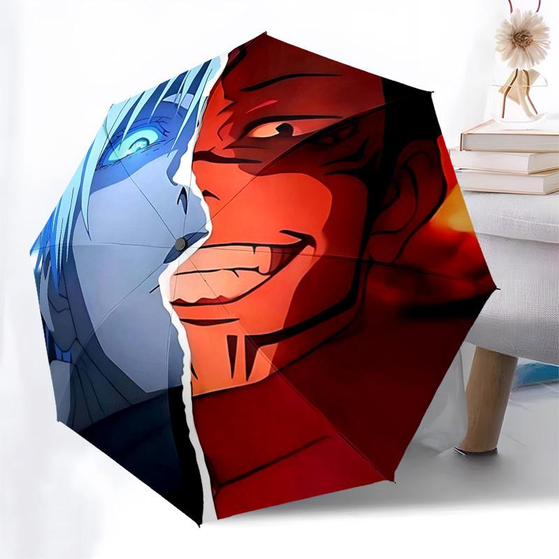 

1pc Anime Characters Split Design Umbrella: Auto Open Close, Portable 3-Fold Design, 8-Bone Iron Frame, Outdoor Umbrella, Perfect Gift for Fans, Trave