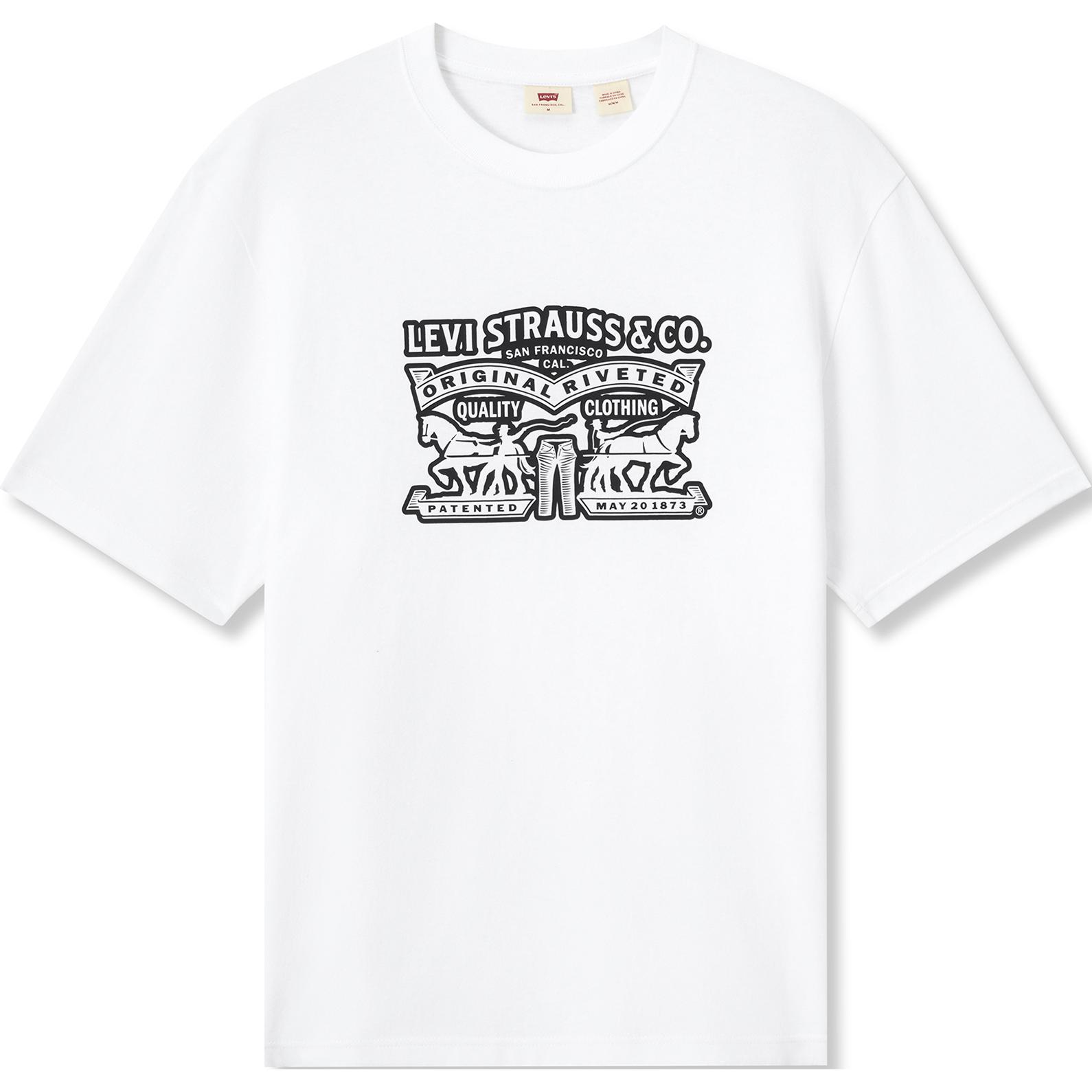 

Levis Футболка с коротким рукавом из удобного трикотажа с цветными блоками Унисекс Топы Белый 002U1-0000 XL