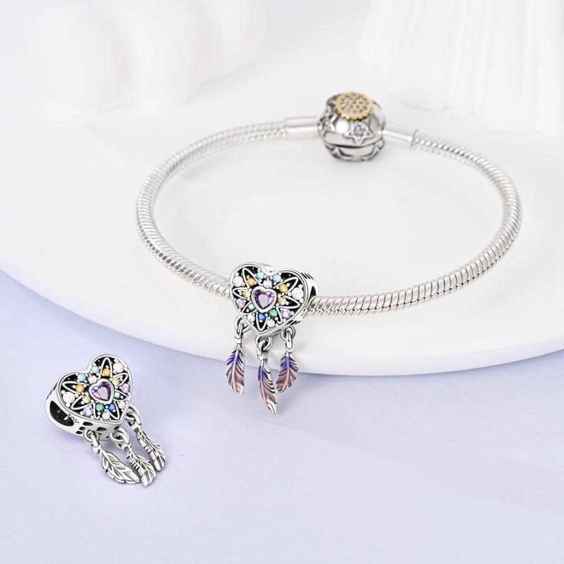 Breloques Perles Attrape-rêves en Argent 925 Zircon Coloré