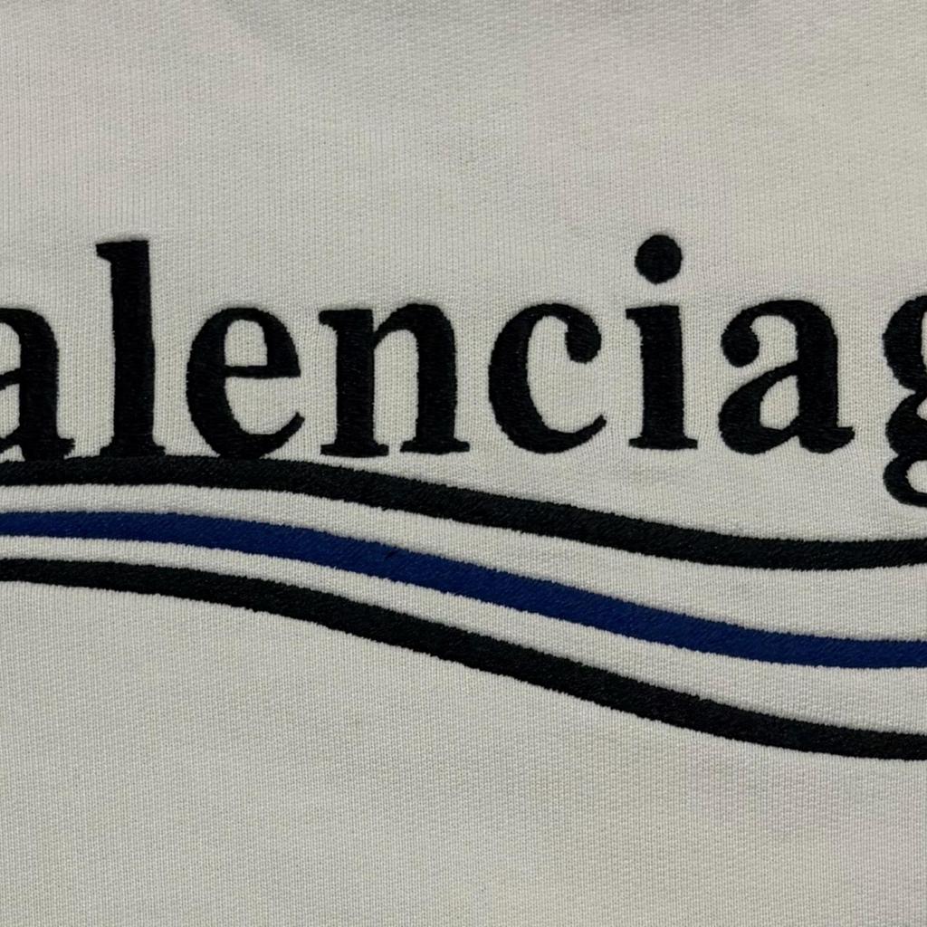Balenciaga Campaign Logo Hoodie White Men's Size XS Model 600583