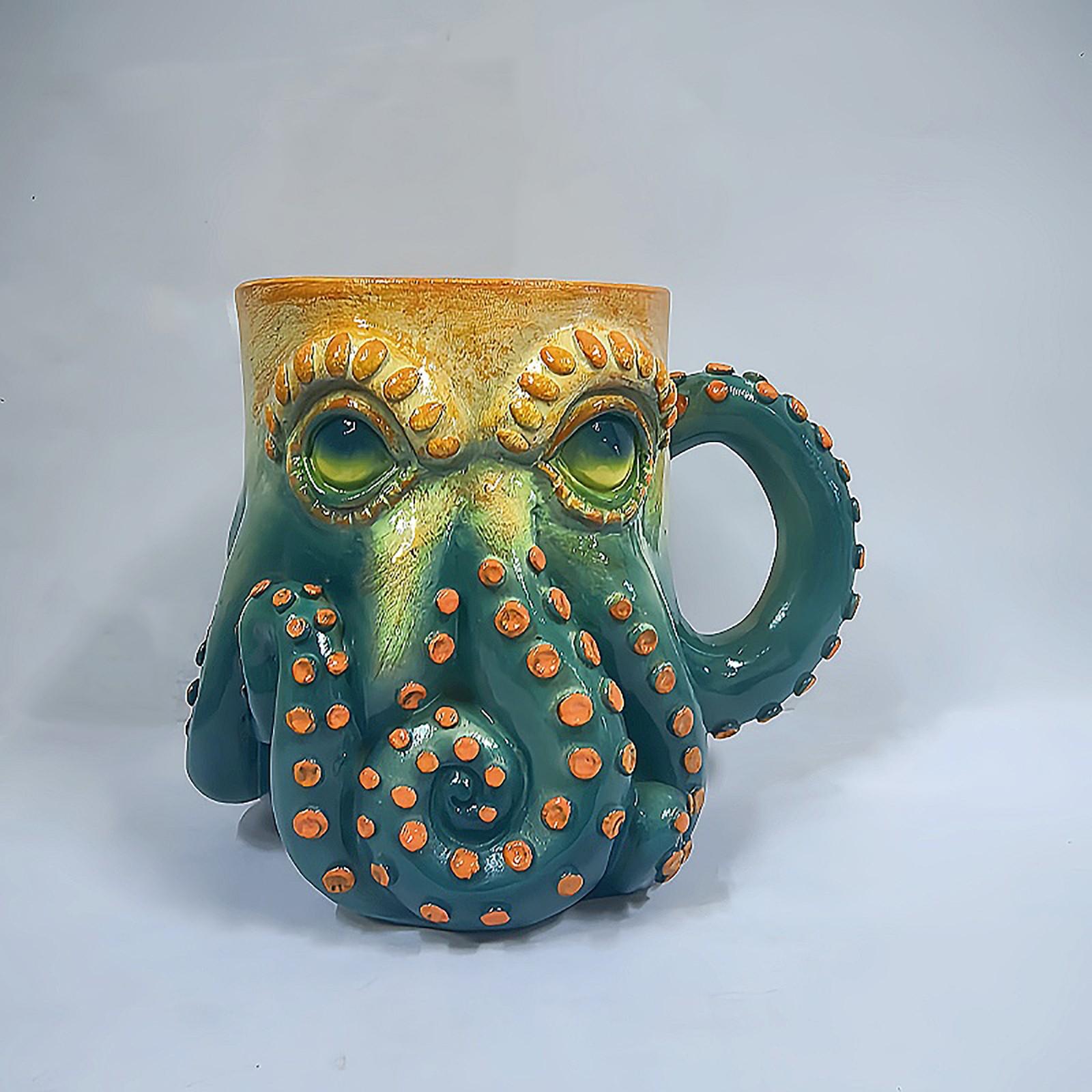 

Кружка с морским существом, 3D морские забавные кружки, чашка ручной работы в форме статуи, кофейная кружка, украшение One Size