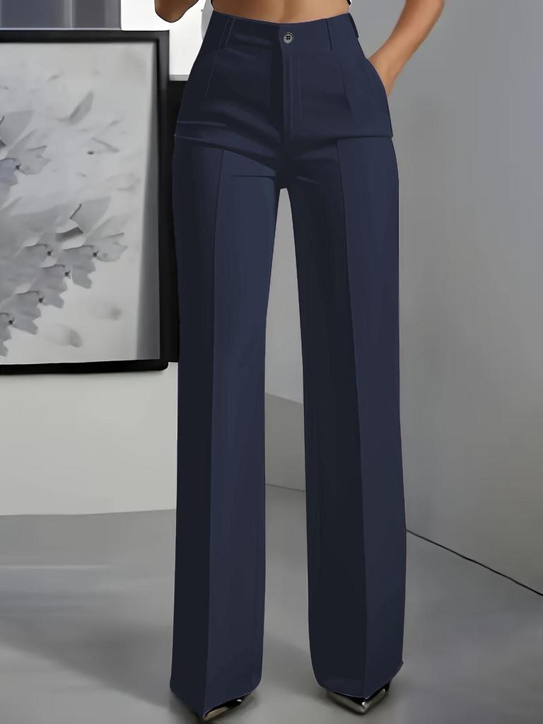2026 Women's Plus Size High-Waisted Drapey Slimming Straight Trousers - European & American Style