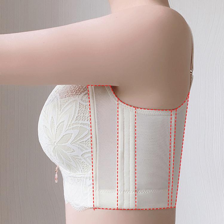 Biustonosz w dużym rozmiarze Piękny biustonosz na plecy Letni biustonosz zapobiegający opadaniu Bez fiszbin Zbierający Regulowany Cienki biustonosz