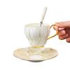 Auratic Magnolie 3-teiliges Keramik-Kaffeetassen- & Untertassenset