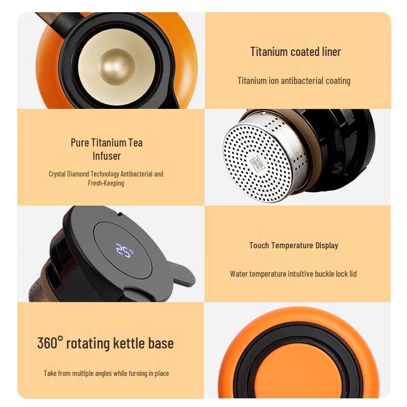 Shaungming Titanium Inner Liner Insulated Braising Tea Pot