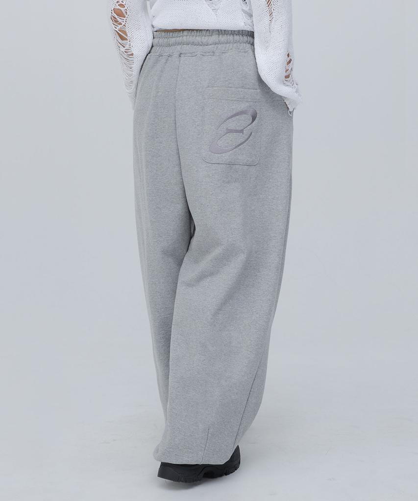 CHICKS Back Logo Embroidered Balloon Pants Melange
