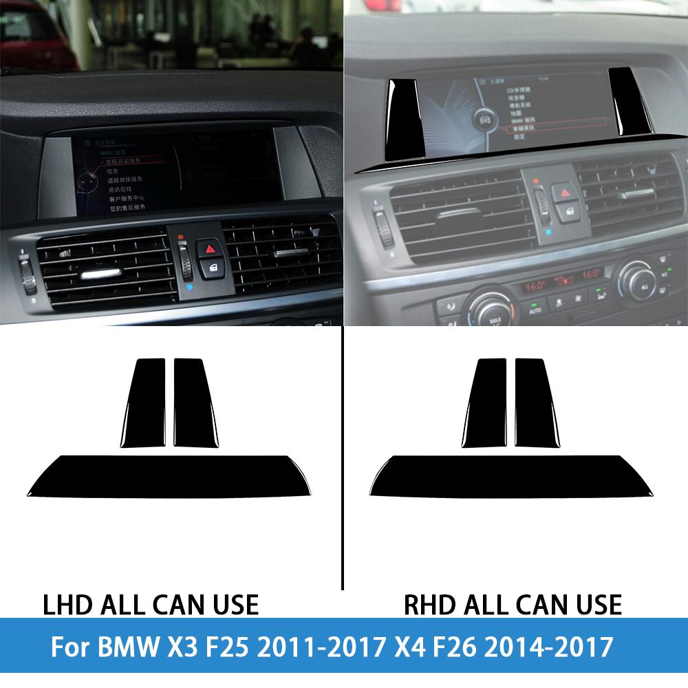 For BMW X3 F25 2011-2017 X4 F26 2014-2017Car Accessories Piano Black Interior Air Vent Taillight Console Trim Modified Sticker