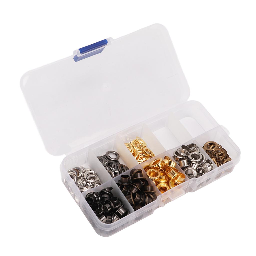 Grommet Tool Kit Sturdy Colorful Plating Easy Installation Metal Grommets Set for Shoes Bags Clothing Leather Crafts
