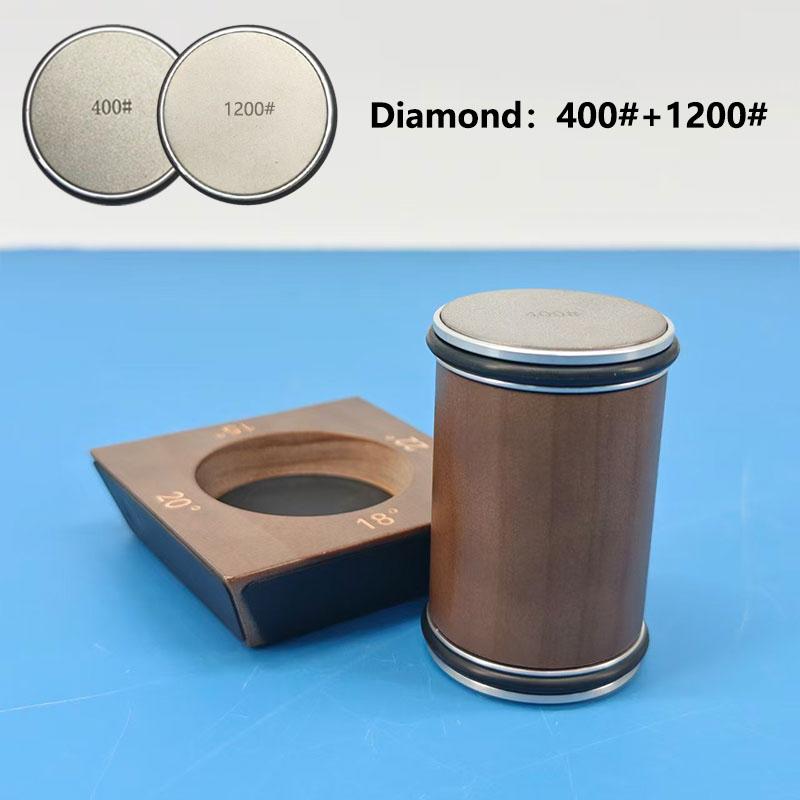 4úhlová válečková bruska na nože 15/18/20/22° Válečkové brusky Magnet Dřevěná základna Diamantová brusná sada Dřevoobráběcí ostřící systém