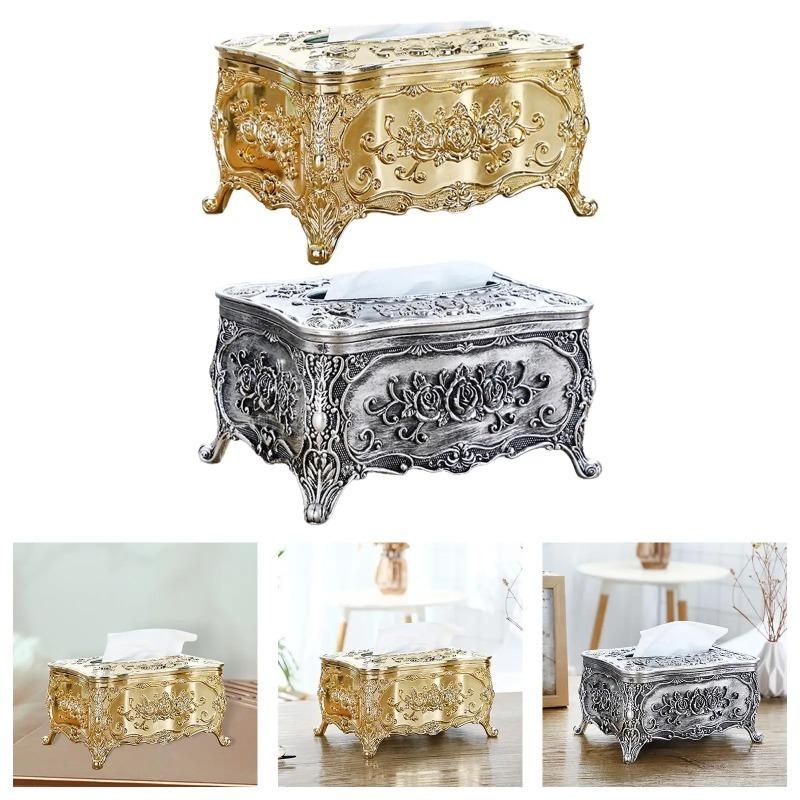 Luxury Tissue Box Cover Rectangle Facial Tissue Paper Box Cover Toilet Paper Storage Holder for Car Bedroom Decor Office Kitchen