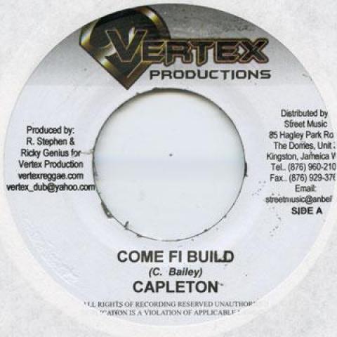 

7inch Record CAPLETON - Come Fi Build Vertex 2005 Jamaica Reggae, Ska & Dub
