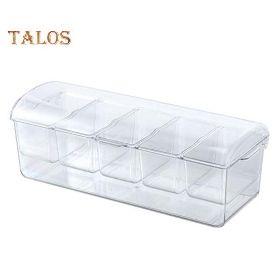 

Холодильник со льдом с крышкой, прозрачный съемный 5 отделений, контейнер для хранения салатов, фруктов, овощей, ящик для специй для пикника, контейнер с ледяным охлаждением прозрачный