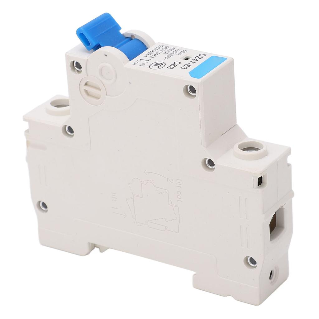 Kismegszakító 1P Áramleválasztó DIN Sín 4500A Megszakítóképesség AC 230V 400V 63A