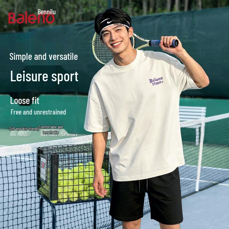 Baleno Men s Pure Cotton Loose Fit Short Sleeve T-Shirt S