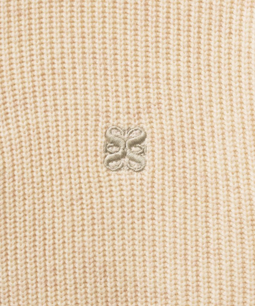 Seteo Button-Up Sailor Half Knit Zip-Up Cream