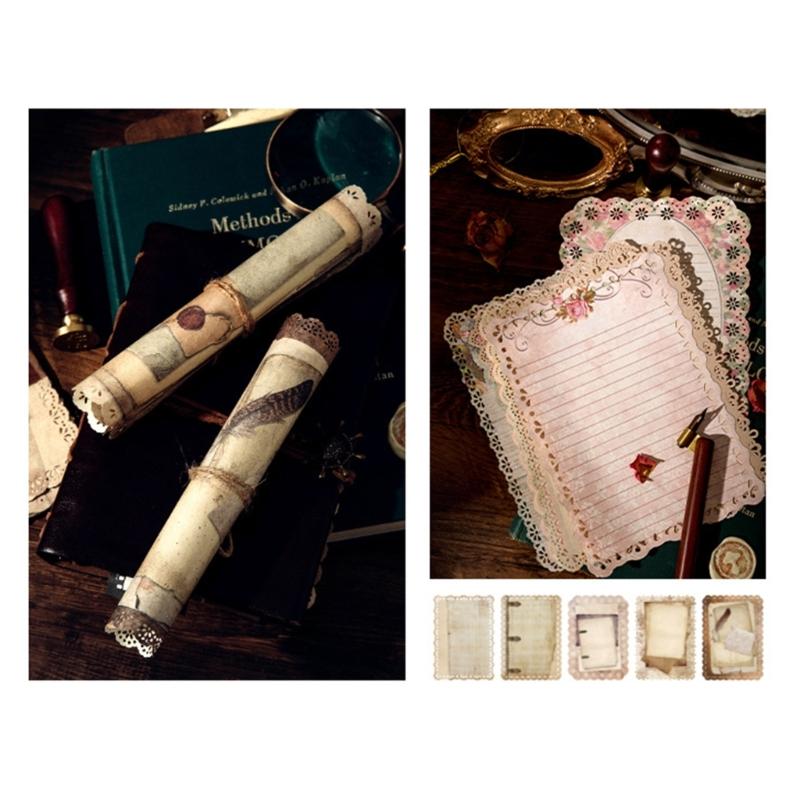 10Pcs Aesthetic Lace Patterned Paper Vintage Scrapbooking Background Paper for Scrapbooking Card Making Photo Album