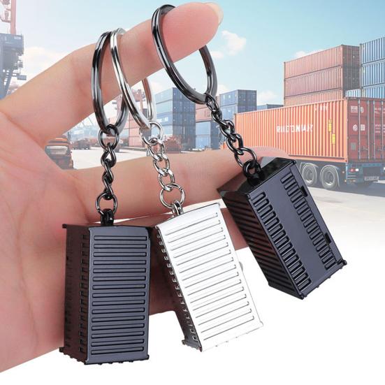 Breloczek do kluczy w kształcie kontenera Wisiorek Metalowy breloczek Tematyczny breloczek Logistyka Handel zagraniczny Kompaktowy breloczek do torebki Akcesoria