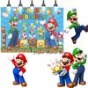 Super Mario Bros. Thema 3d Achtergrond Voor Kinderverjaardagsfeest Mario En Luigi