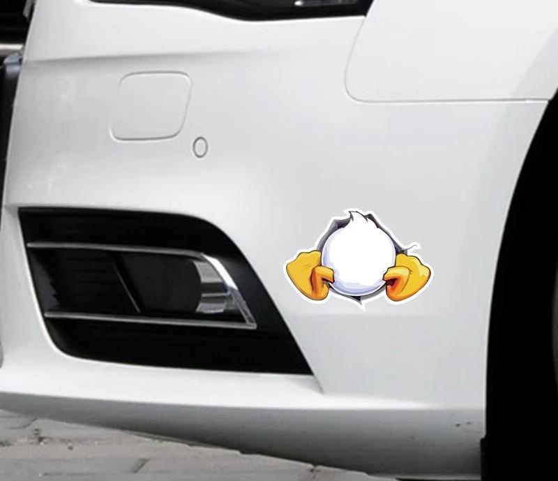 Funny Duck Butt Car Sticker Reflective Vinyl Decal for Gas Cap Door Motorcycle Helmet Waterproof Automotive Exterior Decor