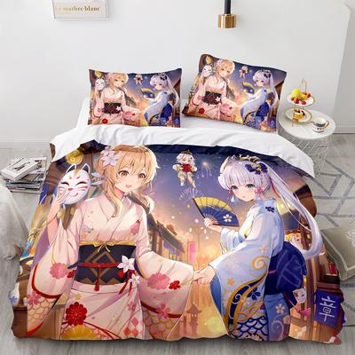 3D Παιχνίδι Genshin Impact Σετ Κλινοσκεπασμάτων Kamisato Ayaka Κλινοσκεπάσματα Κορίτσια Αγόρια Έφηβοι Μονό Διπλό Δίκλινο Queen King Size Ανδρικό Πάπλωμα