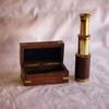 Vintage 6" Captain Handheld Mini Brass Telescope Pirate with Wooden Box