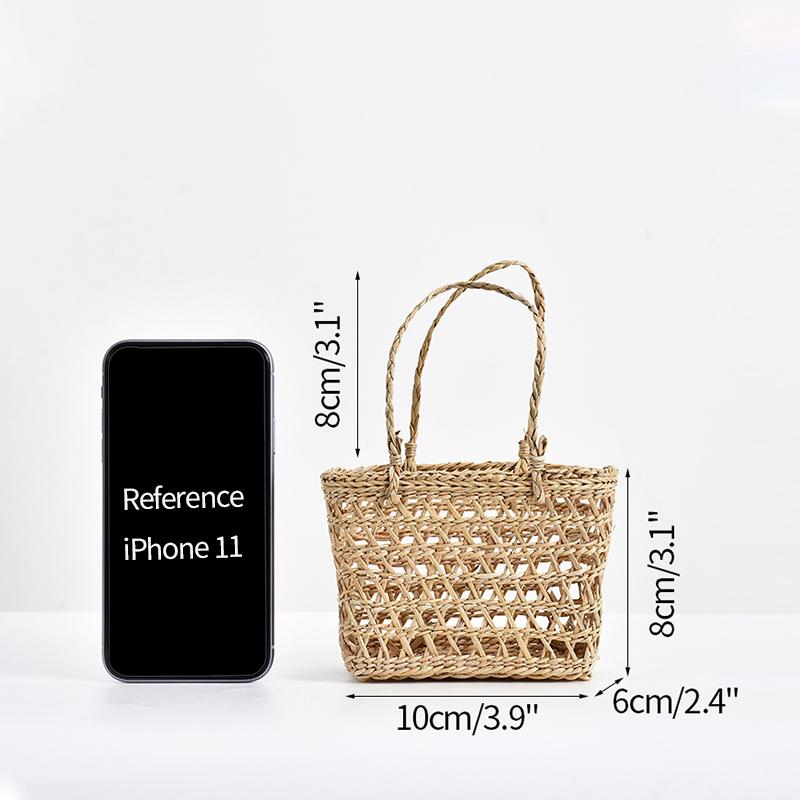 Mini Flower Basket Ins Style Portable Storage Basket for Home Decor Picnic Basket Food Grass Weaving Organizer Photography Props