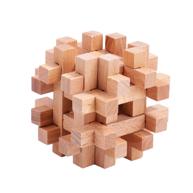Luban Lock Classical Wood Puzzle Set for Kids - Mortise and Tenon Design