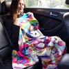 1pc Hello Kitty as a Rainbow Unicorn Blanket Soft Warm Throw Blankets for Home Decor Gift, Living Room, Travel, Camping, Car Blankets, Beach, Office N