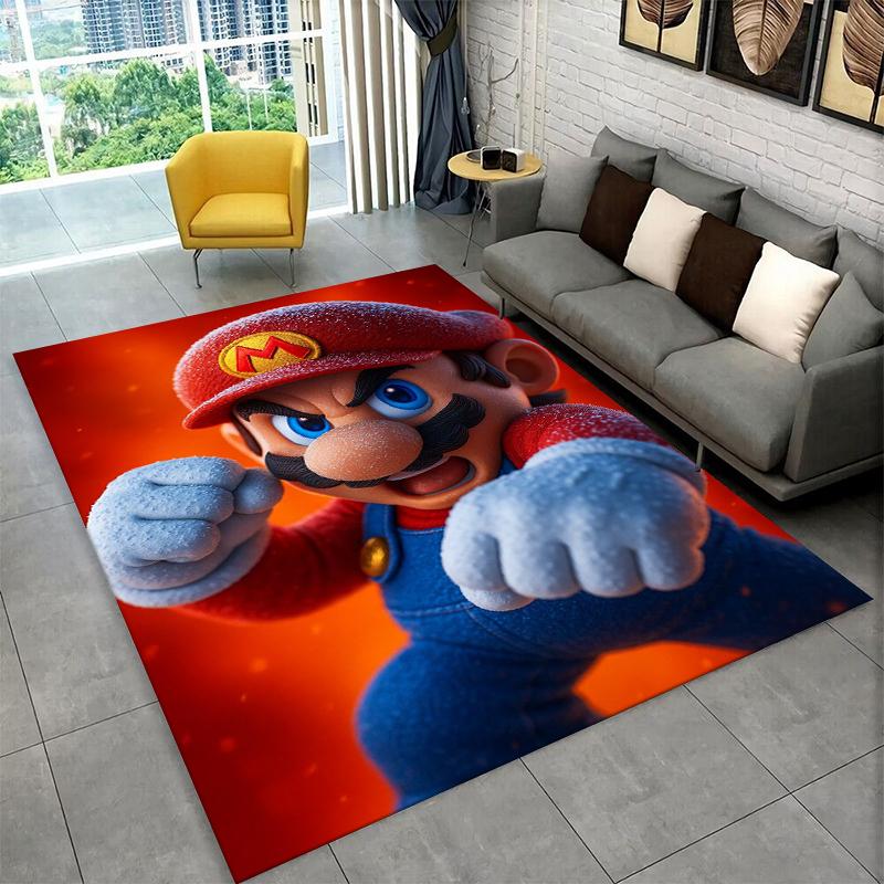 Cartoon M-Mario Bros Game Carpet Rug for Playroom Bedroom Living Room Sofa Home Decor,kids Area Rug Non-slip Floor Mat Gift