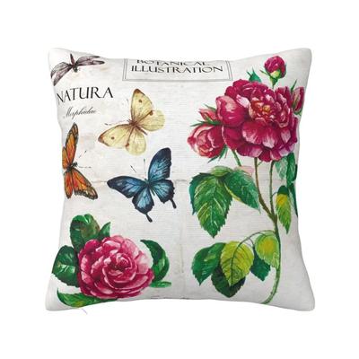 Bunte Blumen und Schmetterlinge Kissenbezug Beidseitig bedruckt Kissenbezug Dekorationen Kissenbezug für Zuhause
