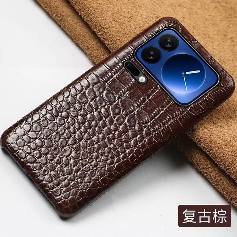 

Retro Crocodile Pattern Cowhide Leather Case for Xiaomi 17 Pro Max Mi 15T 14T Pro 13T Mi15 14 13 12s Ultra Mobile Phone Shell Xiaomi 17
