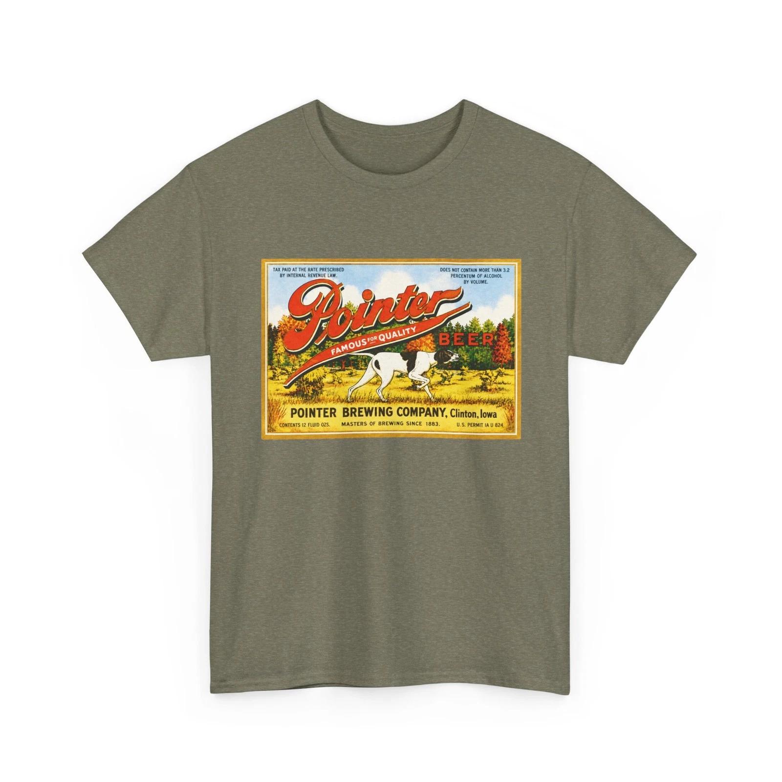 Pointer Brewing Co. Beer Clinton Iowa Hunting Dog Retro Breweriana T-Sirt XL