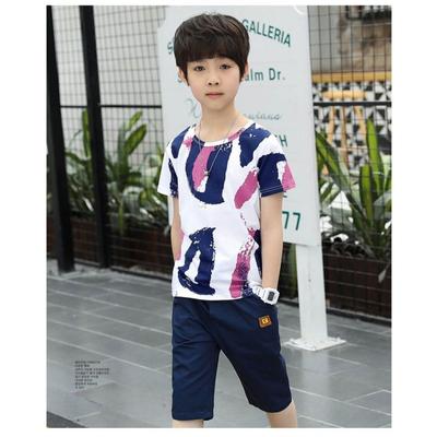 Boys Clothing Sets Summer 2025  Cotton Teenage Kids Boys Suit For 4 6 8 10 12 14 Years Children Short Sleeve Shirt Shorts Set