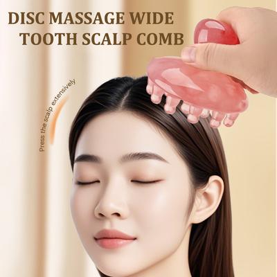 Sandalwood Disc Wooden Massage Scalp Wide Tooth Scalp Comb Round Tip Scalp Tool Handheld Wet Dry Hair Massage Comb Acupoint