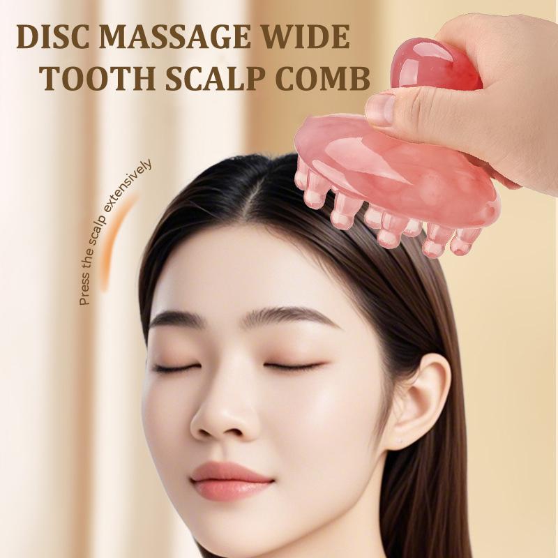 Sandalwood Disc Wooden Massage Scalp Wide Tooth Scalp Comb Round Tip Scalp Tool Handheld Wet Dry Hair Massage Comb Acupoint