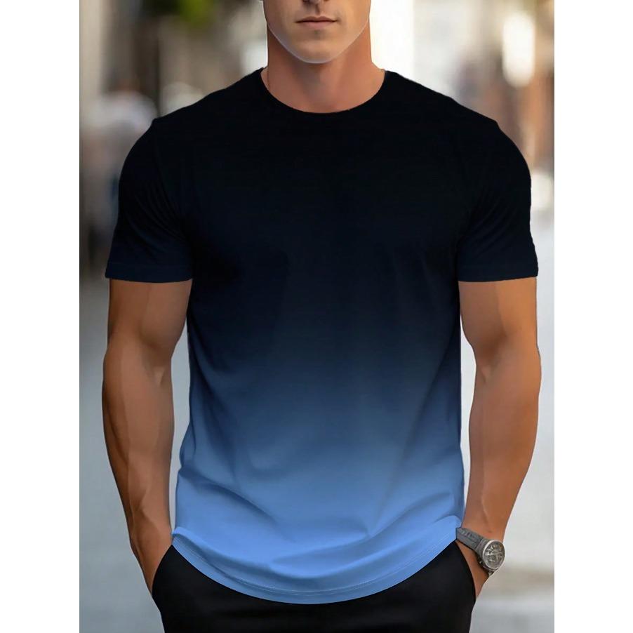 Men Fashion Short Sleeve 3d Print T Shirt Round Neck Summer Plus Size Tees