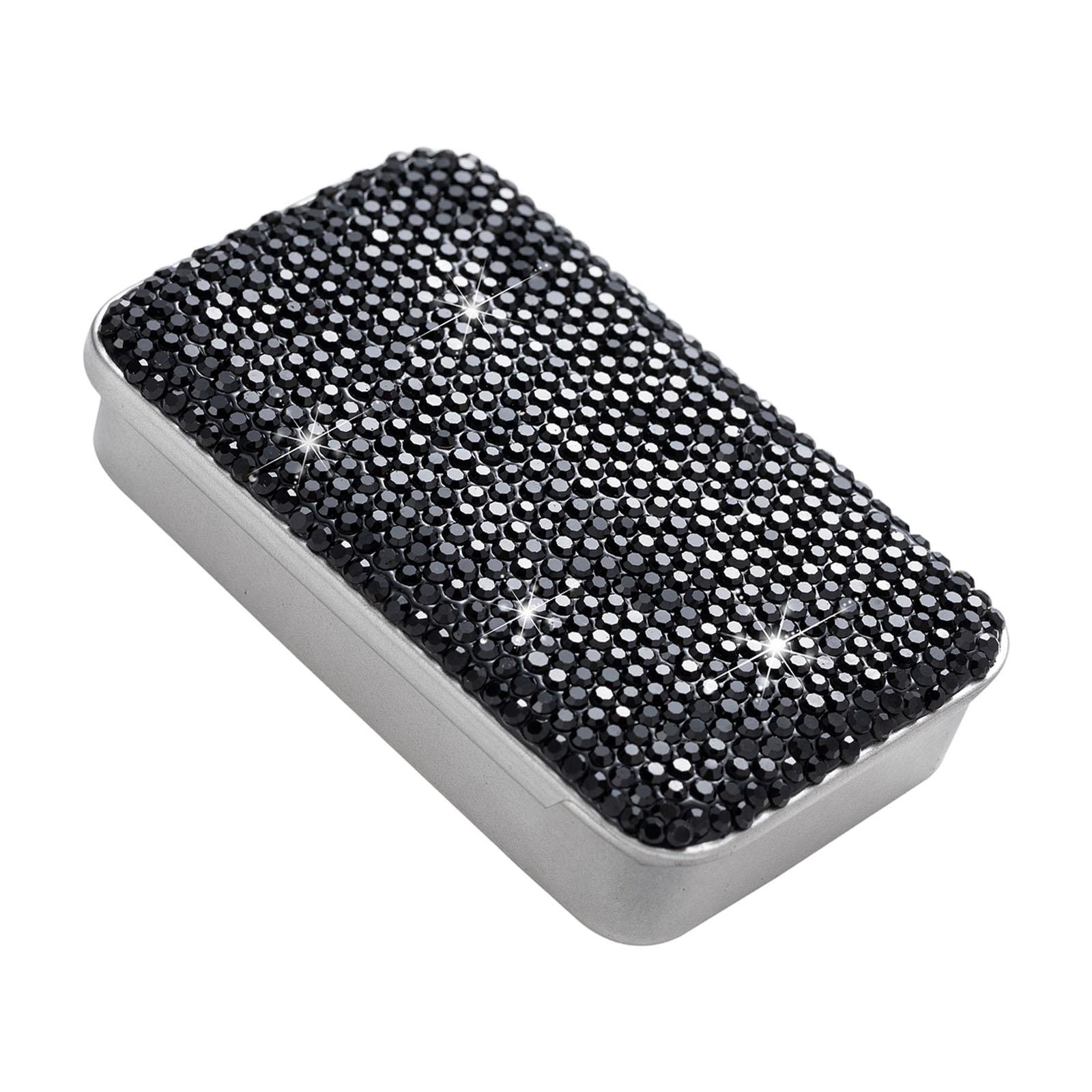 

Slide Top Storage Storage Box Featuring Rhinestones Sturdy Iron Construction Ideal For Business Gifts чорний