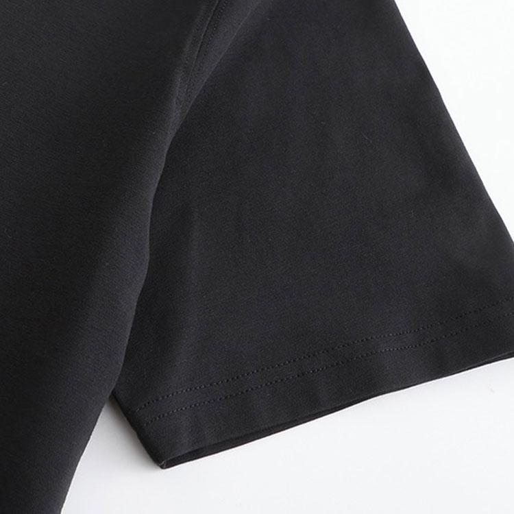 Adidas Classic Comfortable Breathable Logo Print Knitted Crew Neck Short Sleeve T-Shirt Unisex Tops Black White ADICLTS24TK-BW