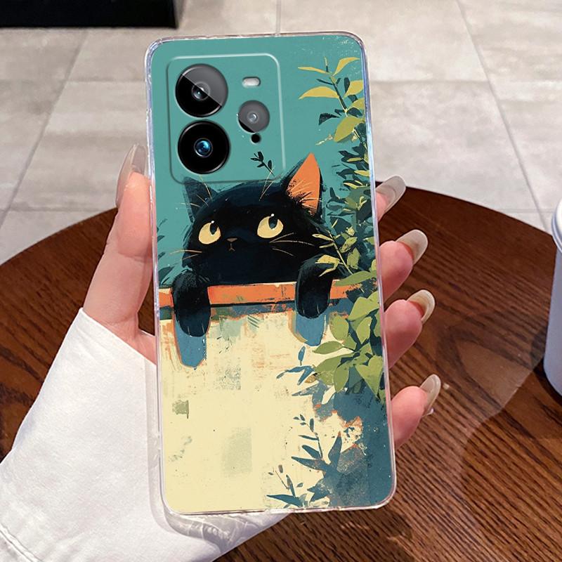 Jelly Casing For Realme GT 7 Pro / GT 7 / GT 7T Fundas Clear Silicone Soft TPU Back Cover Cute Cat Rabbit Heart Protective Case