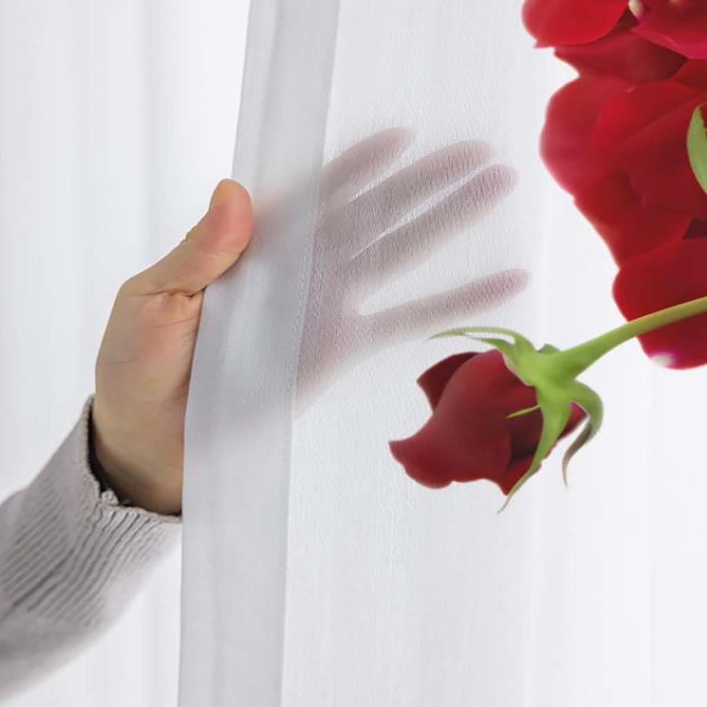 Valentine's Day Red Rose Flower Shower Curtain Waterproof Polyester Landscape Curtains Bathroom Shower Curtain And Rug Sets