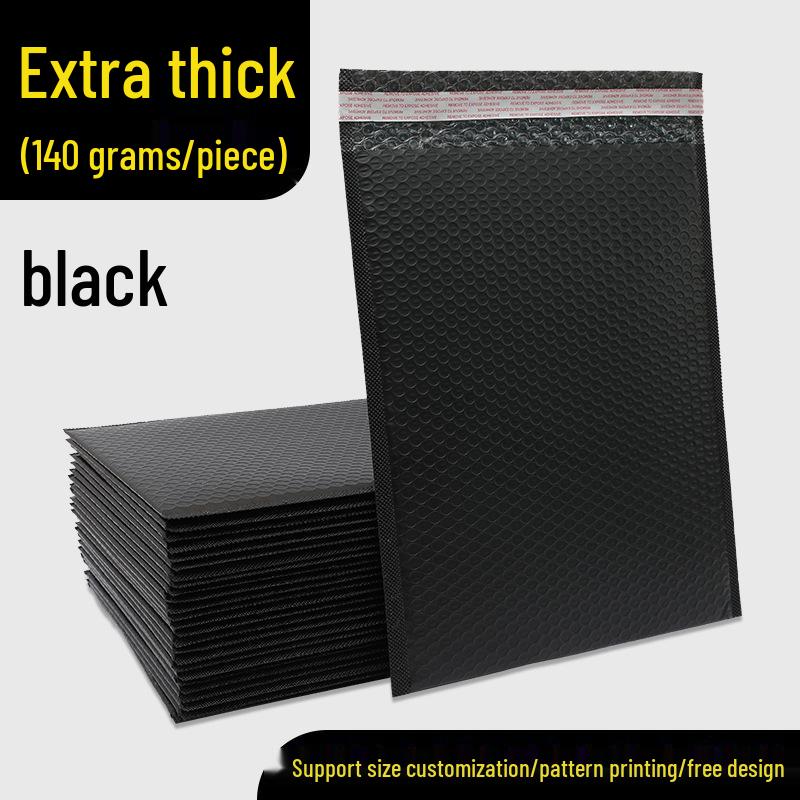 Black Matte Bubble Film Bag for Clothing, Food, Foam Packaging, and Express Shipping