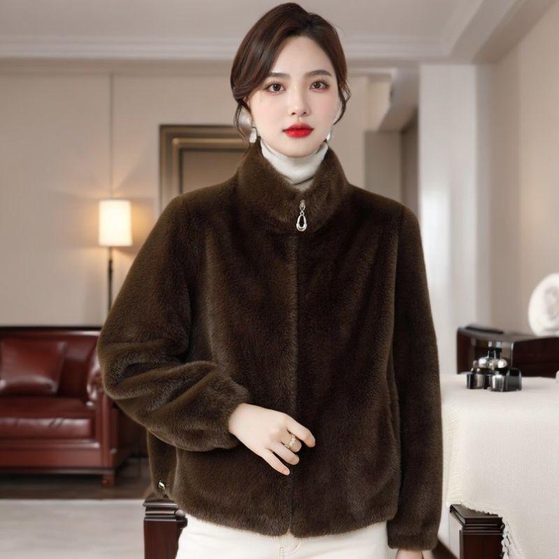 High-End Purple Stand Collar Cardigan: Stylish, Versatile, and Warm Women's Fashion for Autumn and Winter