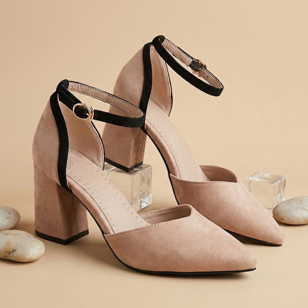 

2026 Summer Elegant Women Sandals Plus Size 43 45 48 High Heel Pointed Toe Ankle Buckle Strap Shoes for Office 39
